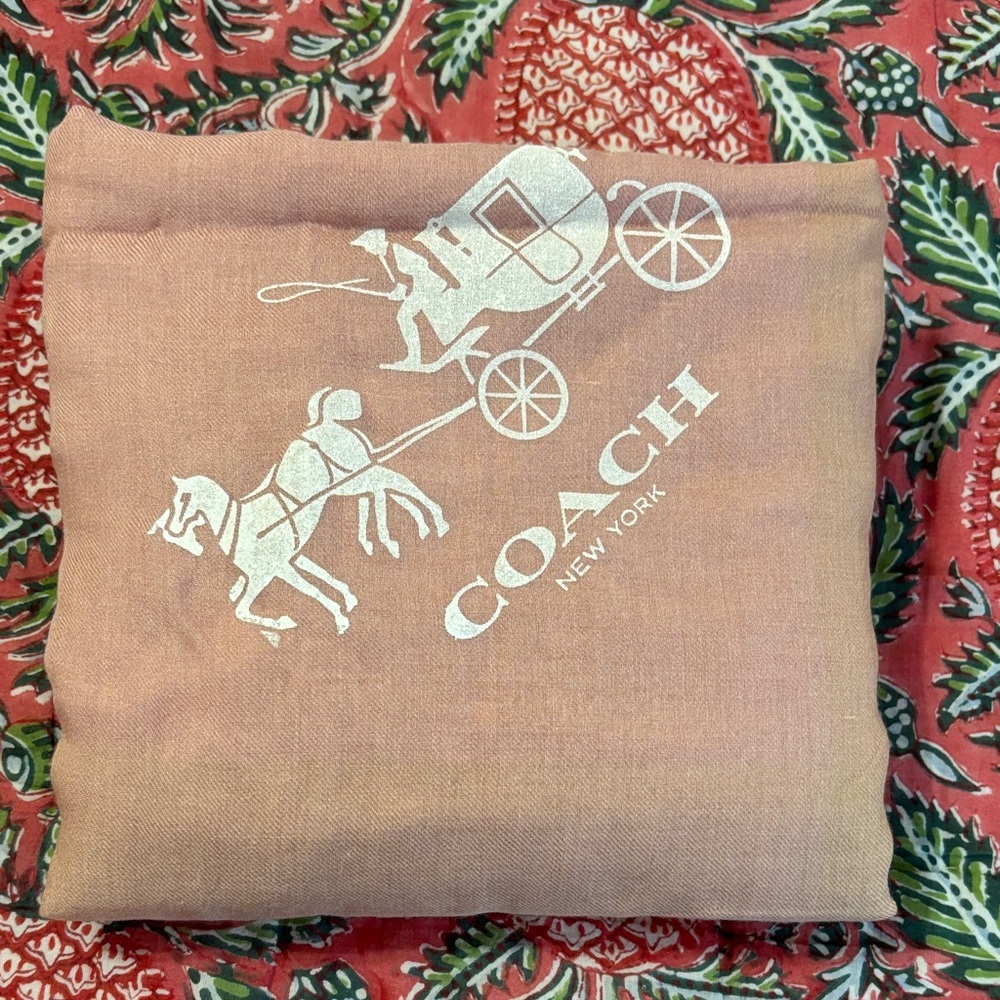 Coach Light Pinkish Scarf with Iconic Logo